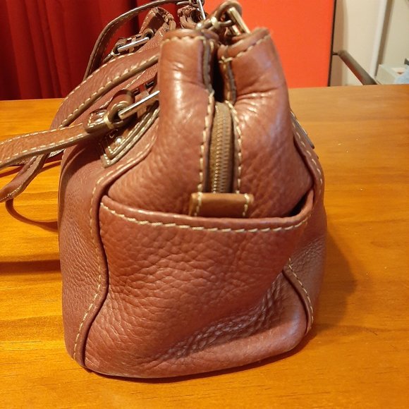 Fossil Brown Pebble Leather Satchel Bag - Like New - Picture 4 of 7